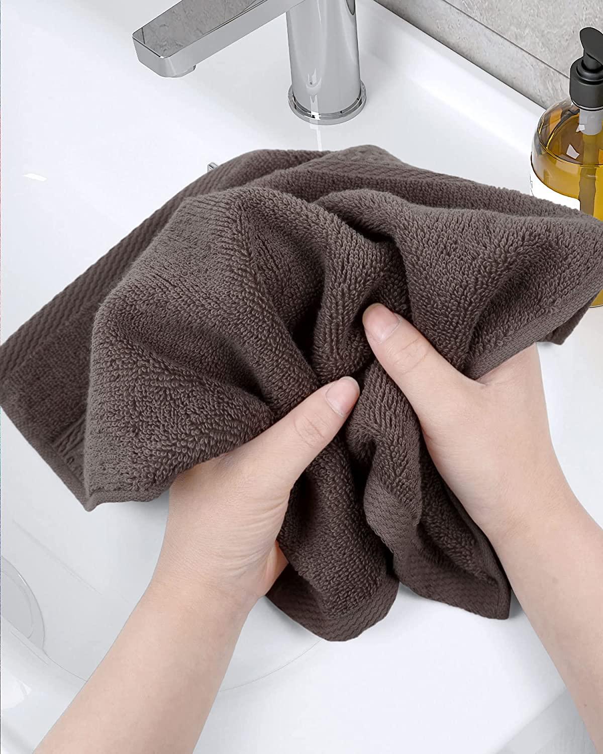Luxury Hand Face Towel Set Washcloths Woven Cotton Kitchen Bath Pack of 12  Pack
