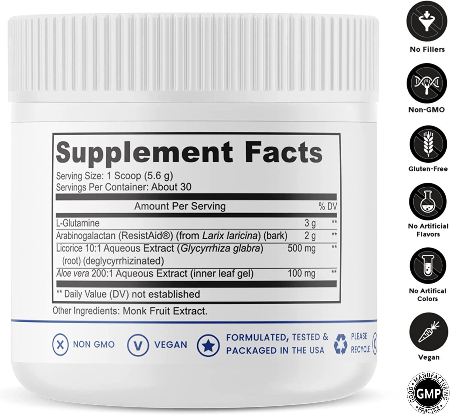 Leaky Gut Defense GI Repair Supplement with LGlutamine, Licorice