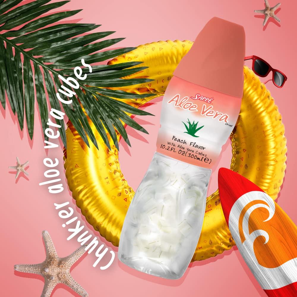 Peach Flavored Aloe Vera Juice with Large Aloe Pulp (6 Packs) - Hydrating  Plant-Based Drink for Adults & Kids | Buy Now with Express International  Delivery | GoSupps.com