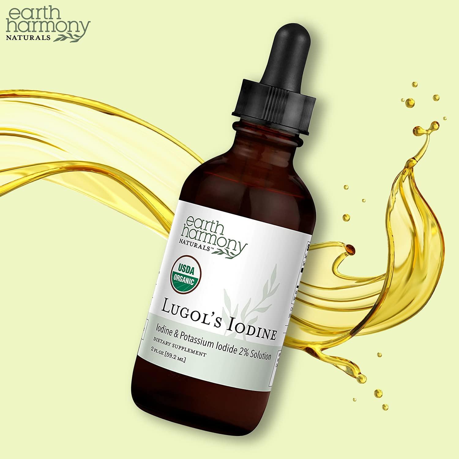 Organic Lugol's Iodine 2 Solution 3000 mcg Liquid Supplement for