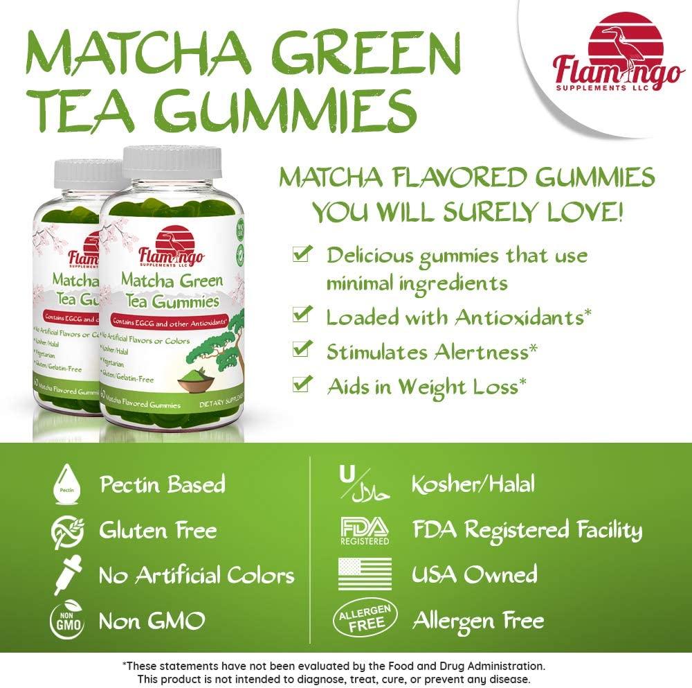 Matcha Green Tea Extract Gummy Vitamin with EGCG. Energy Gummies