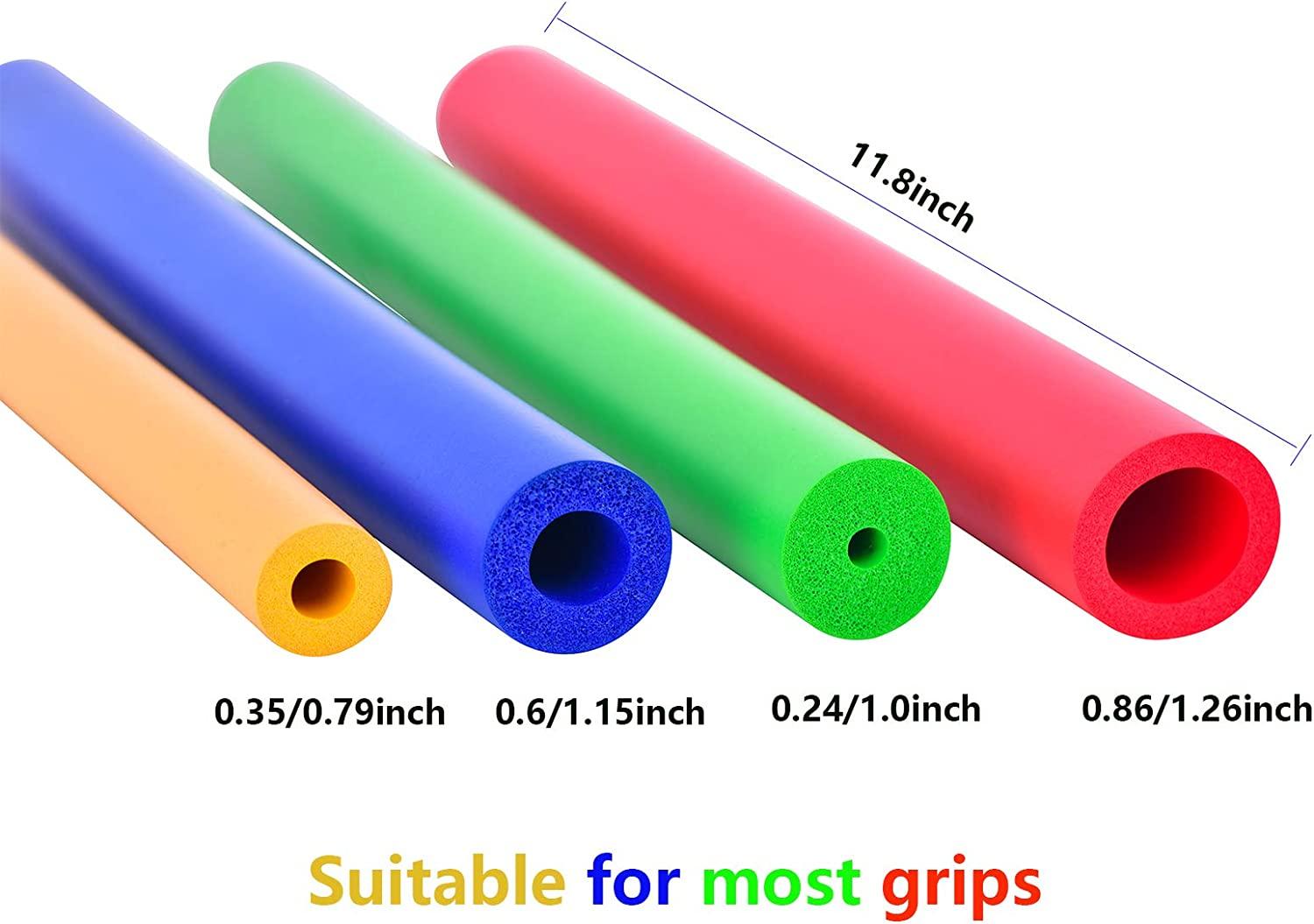 Foam Tubing Utensil Grips for Arthritic Hands Set of 8 (4 Sizes)