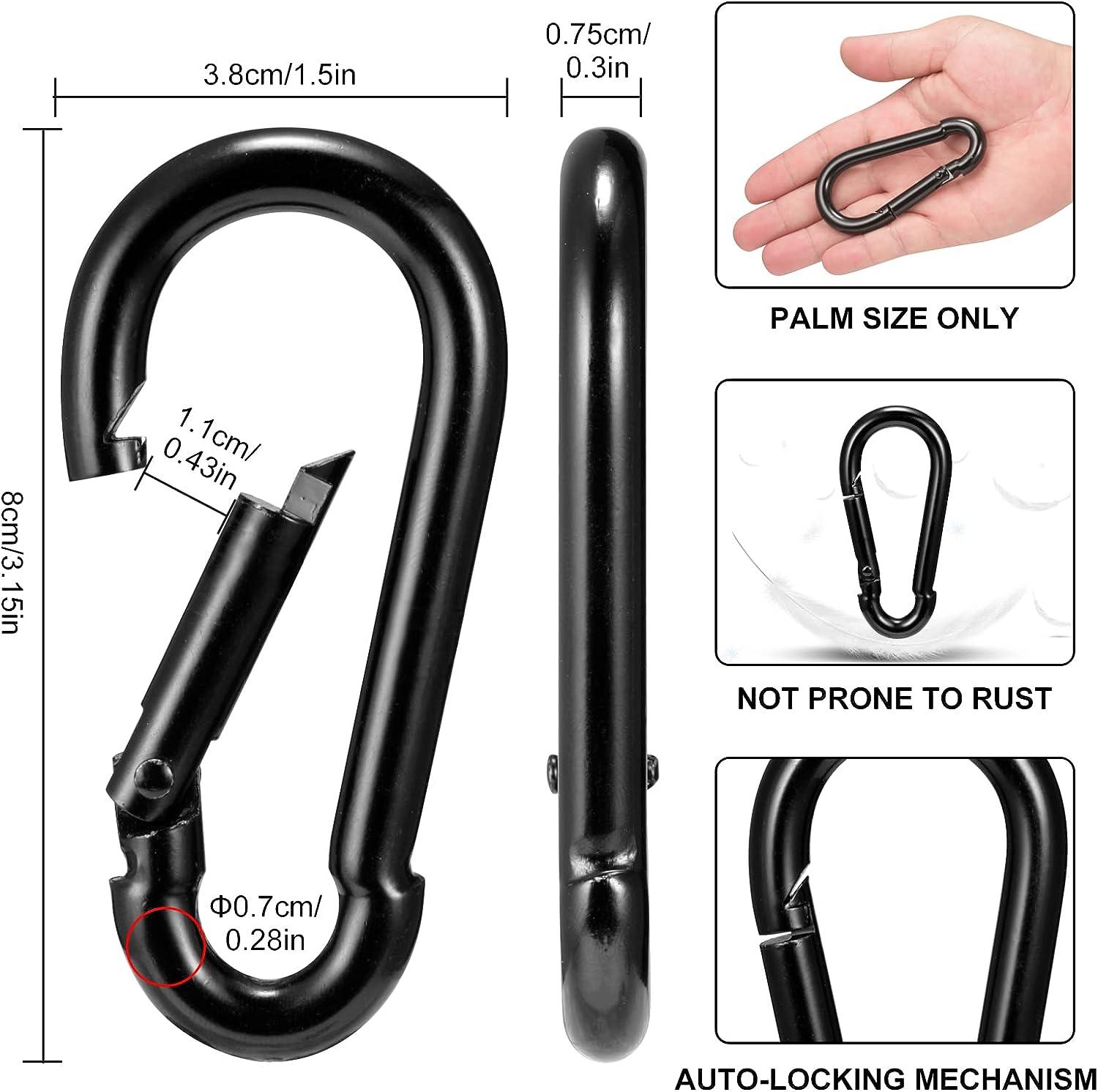 Carabiner Clip Set of 5 Heavy Duty, Supports up to 1763Pounds,3.2