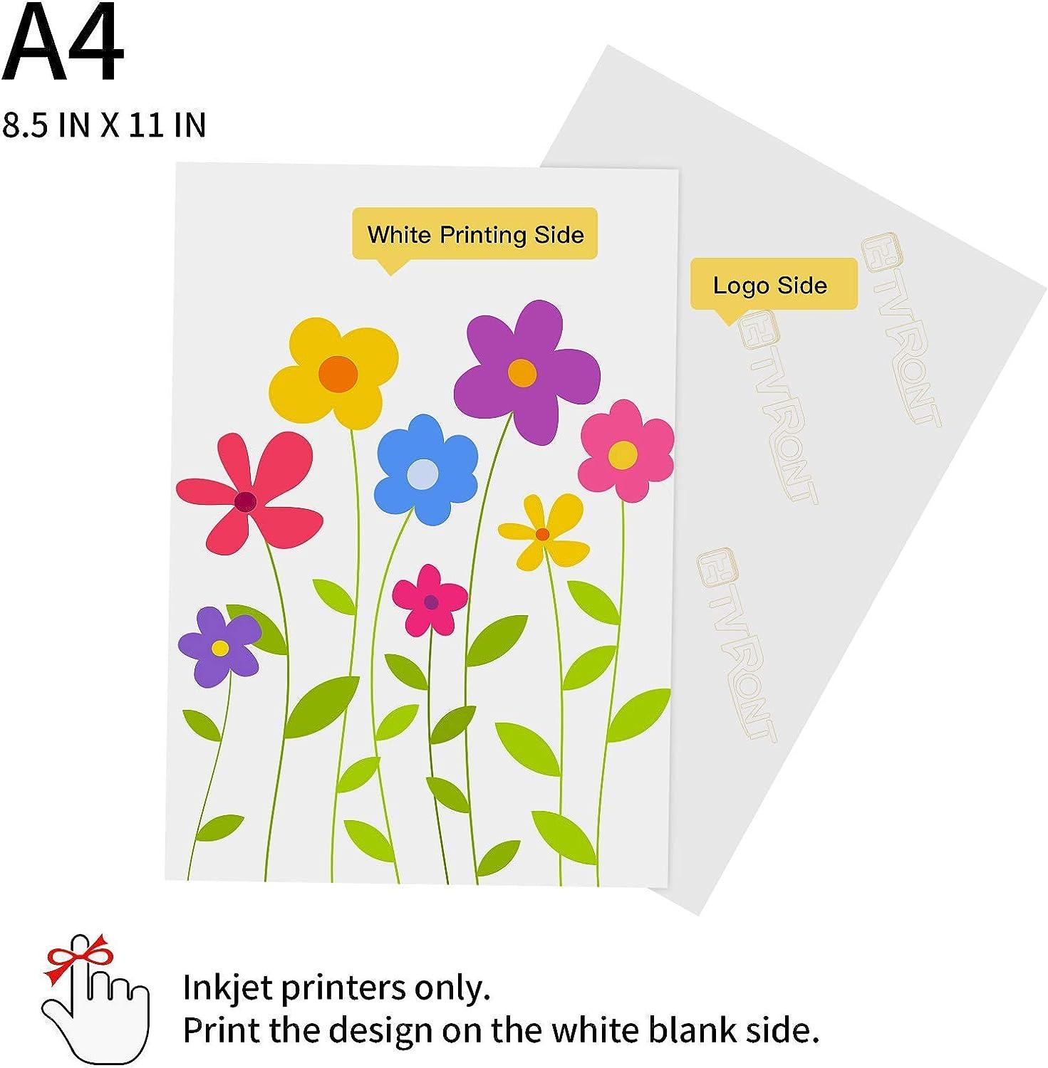 Hello Hobby Print & Transfer Paper Sheets for Dark Colored Cotton Fabric, Use with Ink Jet Printer, Includes 3 - 8.5 inch x 11 inch Sheets