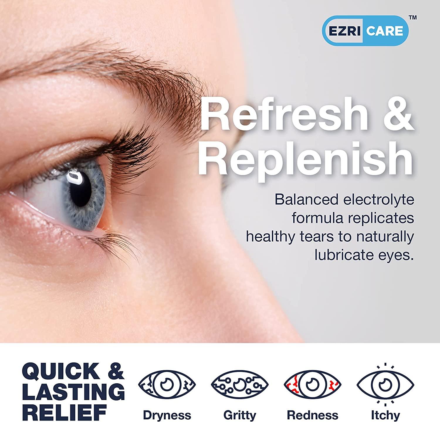 2 PK EzriCare Extra Strong Moisturizing Lubricating Eye Drops 30mL