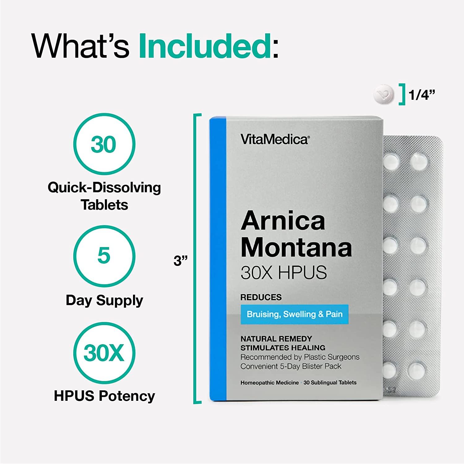 VitaMedica Arnica Montana 30X HPUS Made in USA Plant Based Bruising