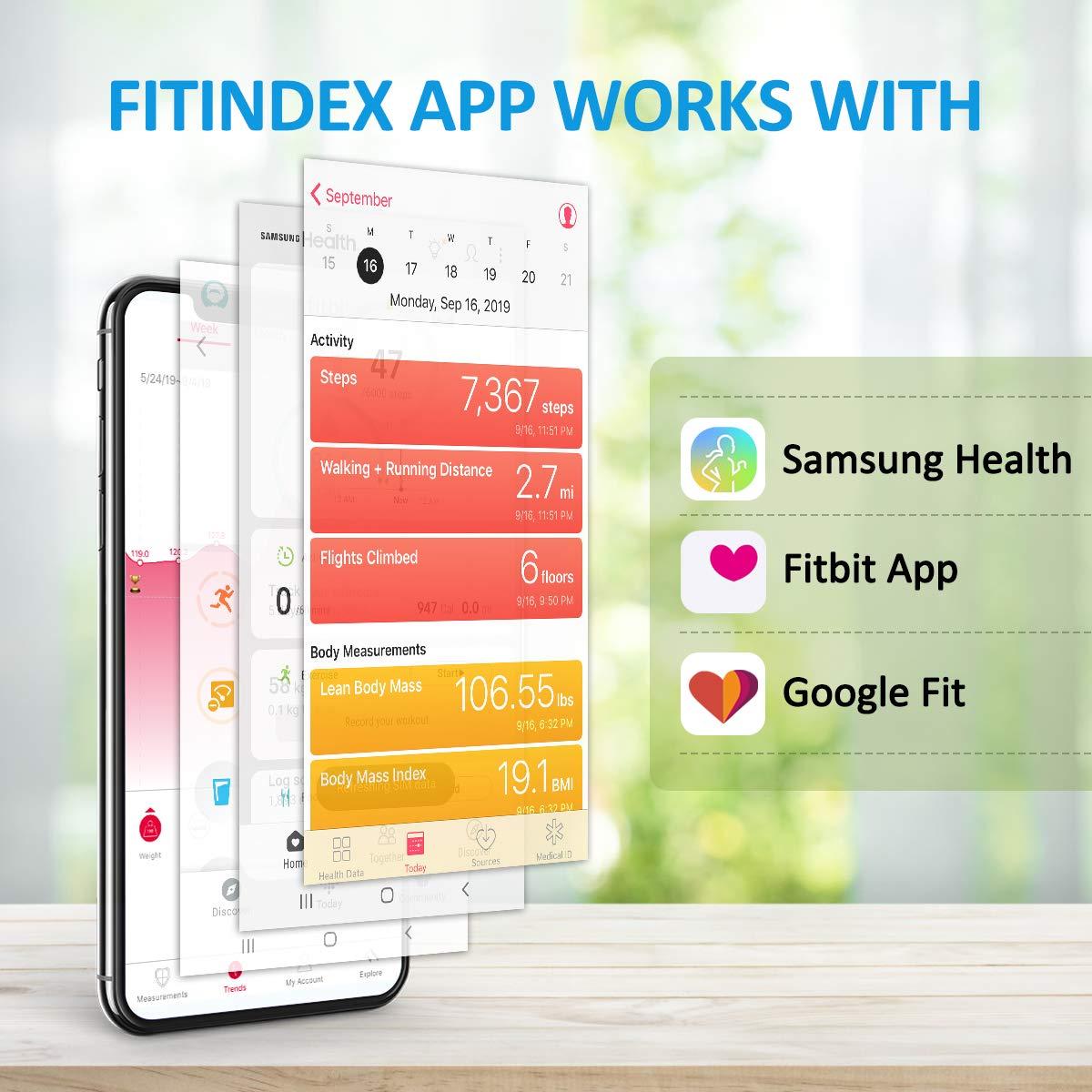 FITINDEX Smart Body Fat Scale, Digital Weight Scale, Body Composition