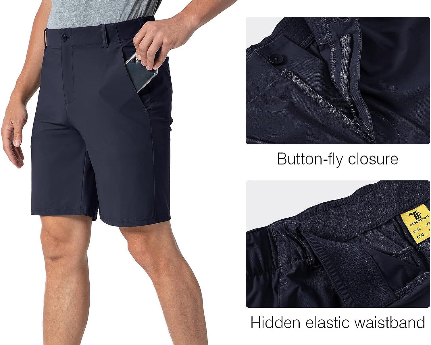 Rdruko Men's Golf Shorts Stretch Quick Dry 9 Work Casual Shorts with 5  Pockets Navy 34