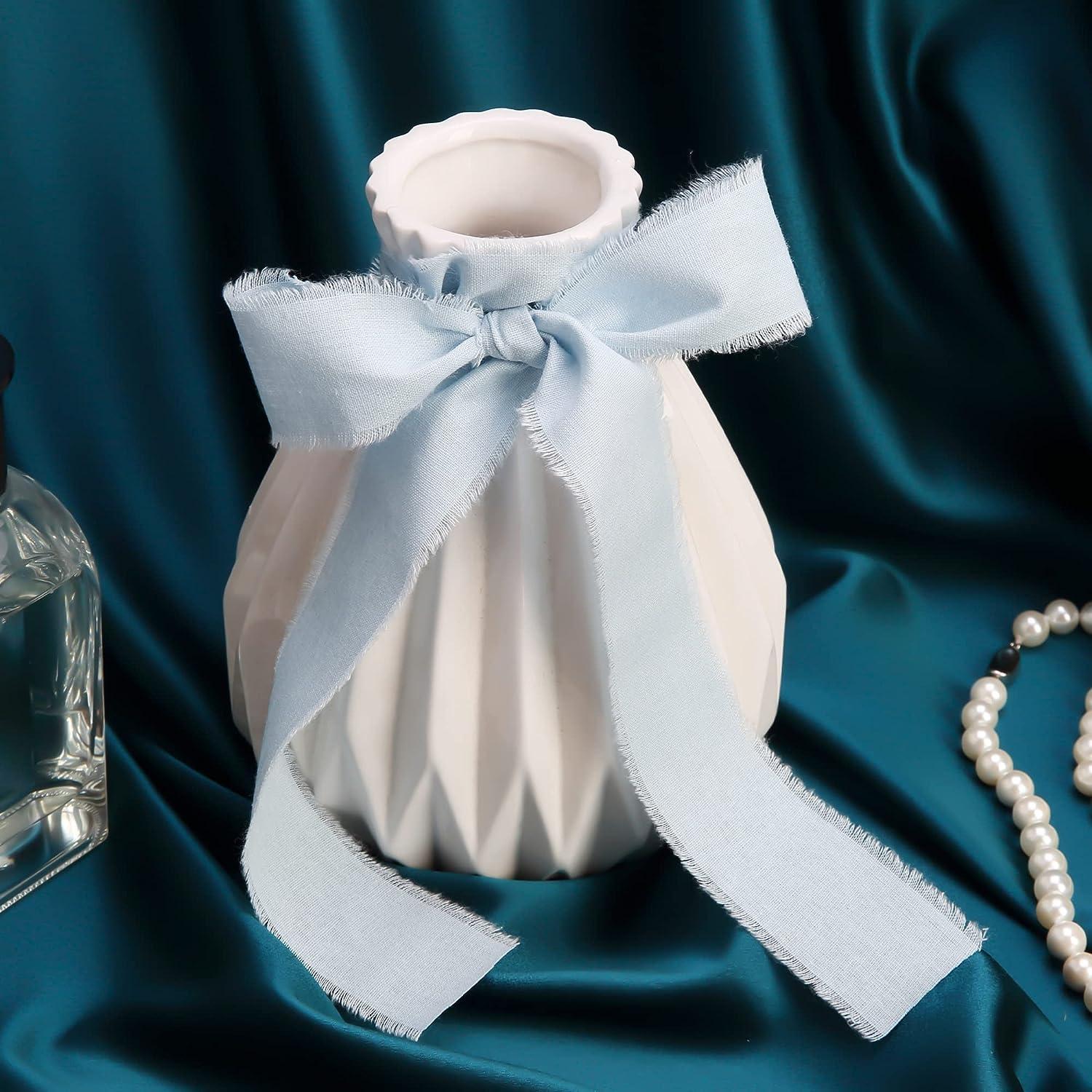 Keypan Light Blue Ribbon for Gift Wrapping Handmade Fringe Ribbons