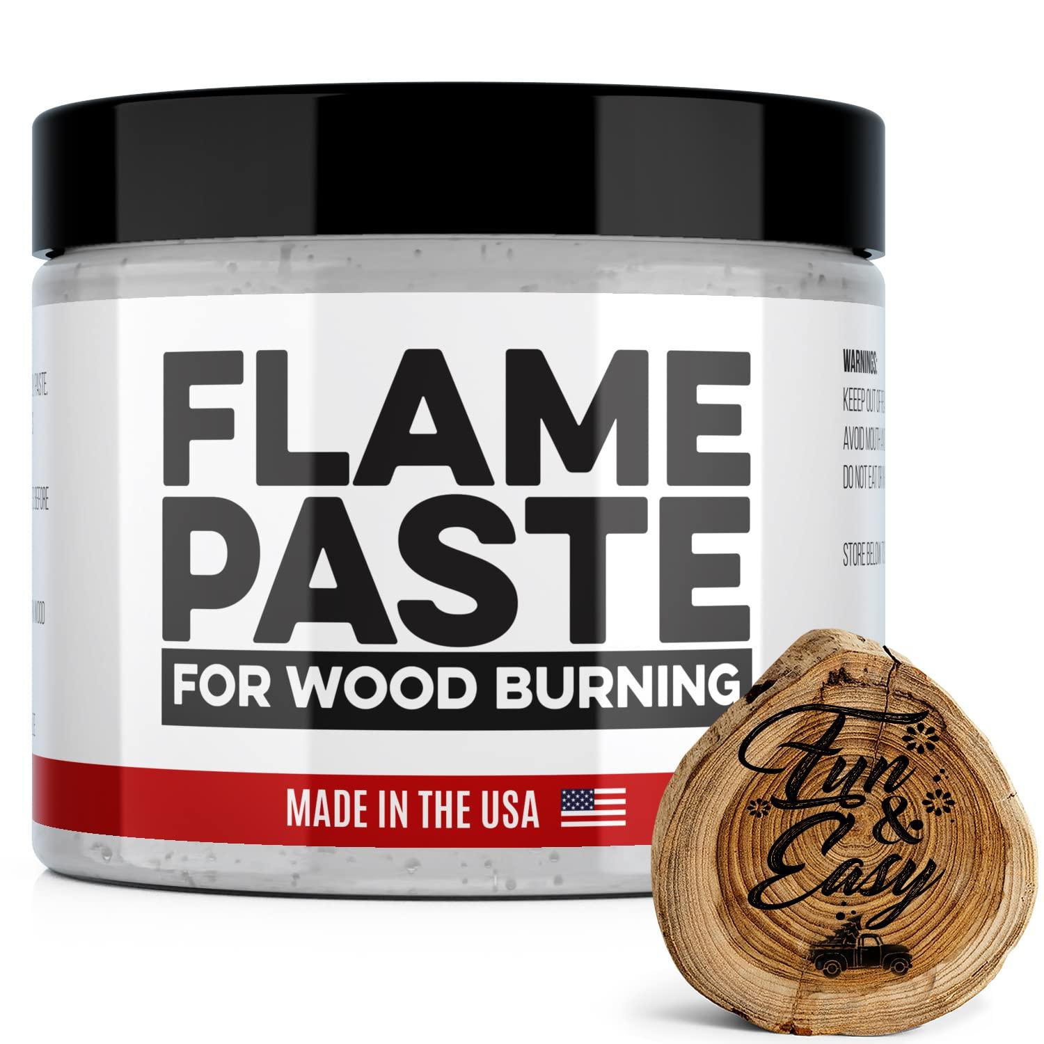 Clear Flame Paste for Wood Burning 4oz Jar Made in USA DIY Arts