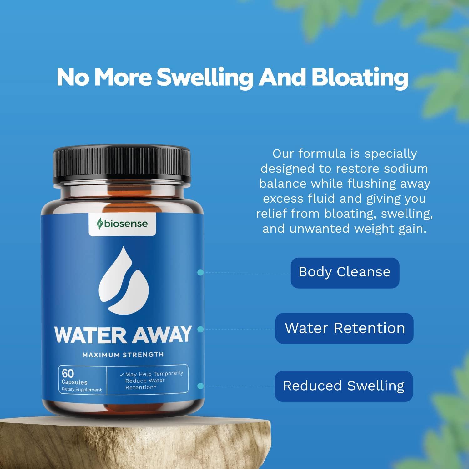 Natural Diuretic Water Away Pills Vitamin B6 Potassium & Dandelion Root