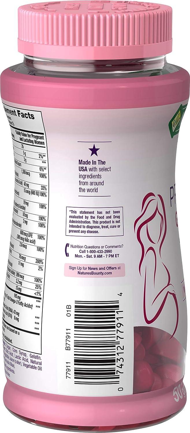 Nature's Bounty Essential Prenatal Gummies with Folic Acid, Iodine