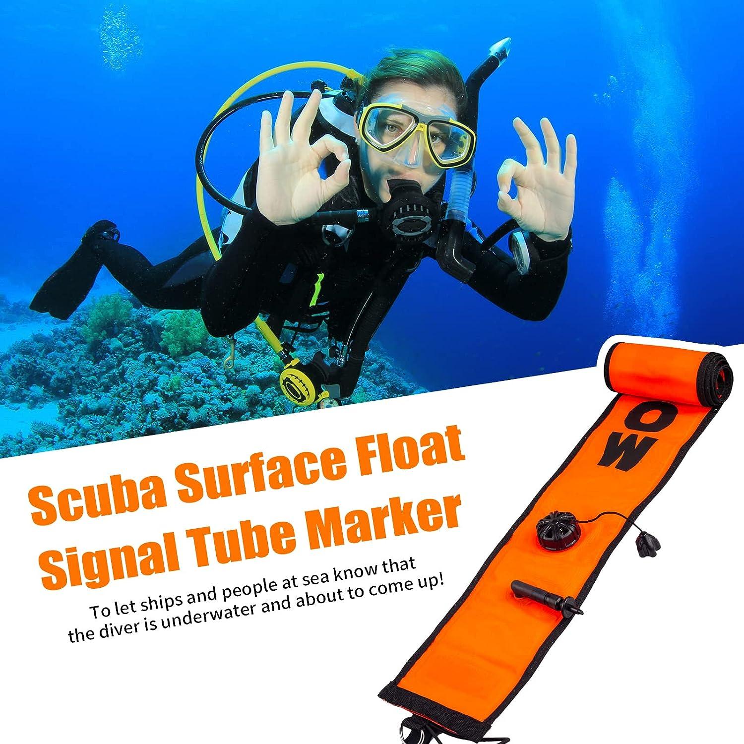 Pluzluce 5FT/6FT Dive SMB Surface Marker Buoy, High Visibility