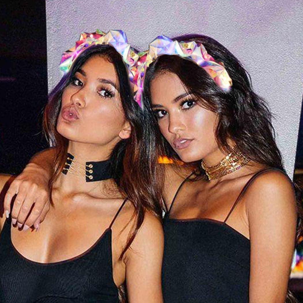 Fashband Oplichtende Hoofdband LED Haarbanden Lichtgevende Gevlochten Haarband Halloween Feest Festival Haaraccessoires voor Dames en Meisjes