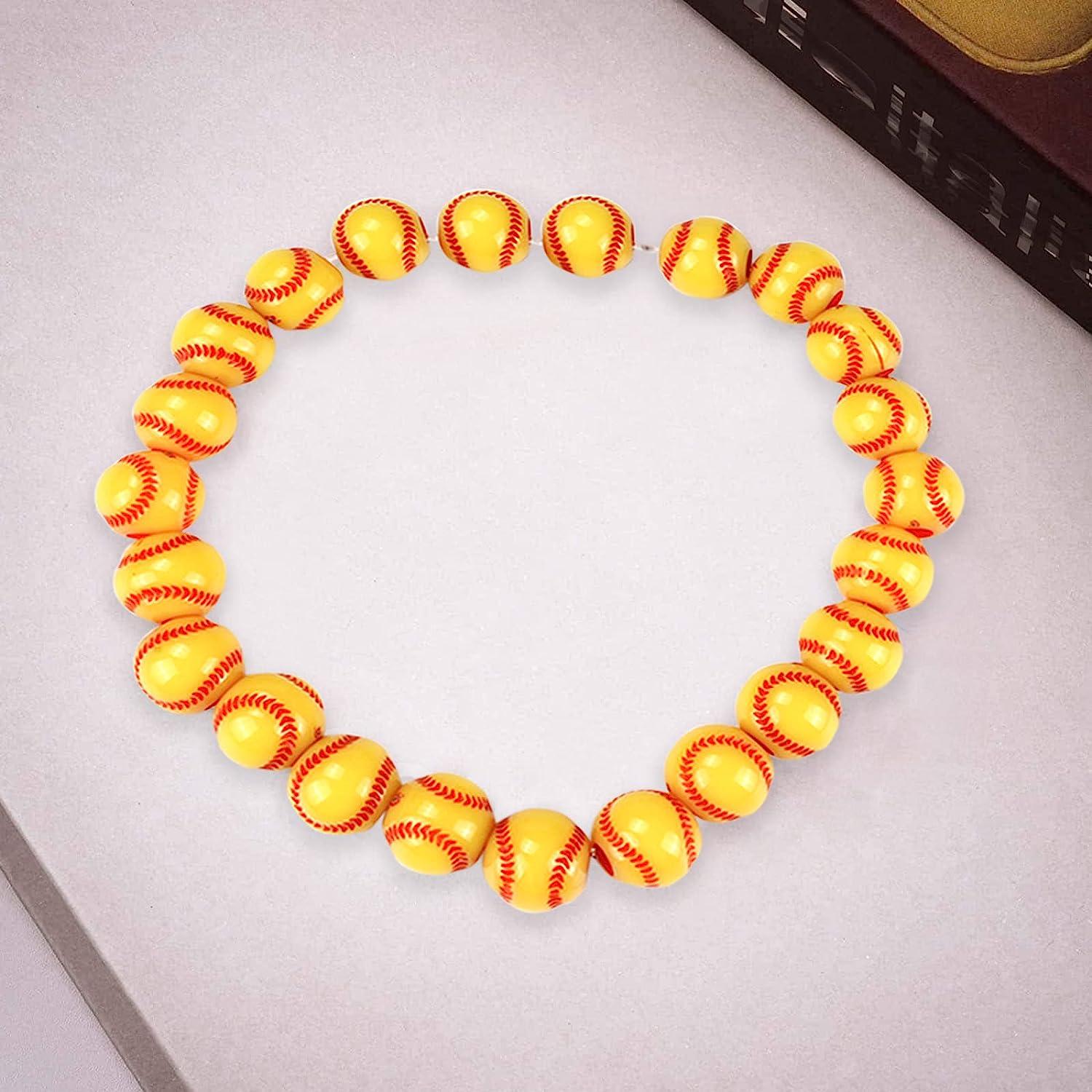 100PCS Softball Beads for DIY Jewelry Making Kit with Elastic Rope