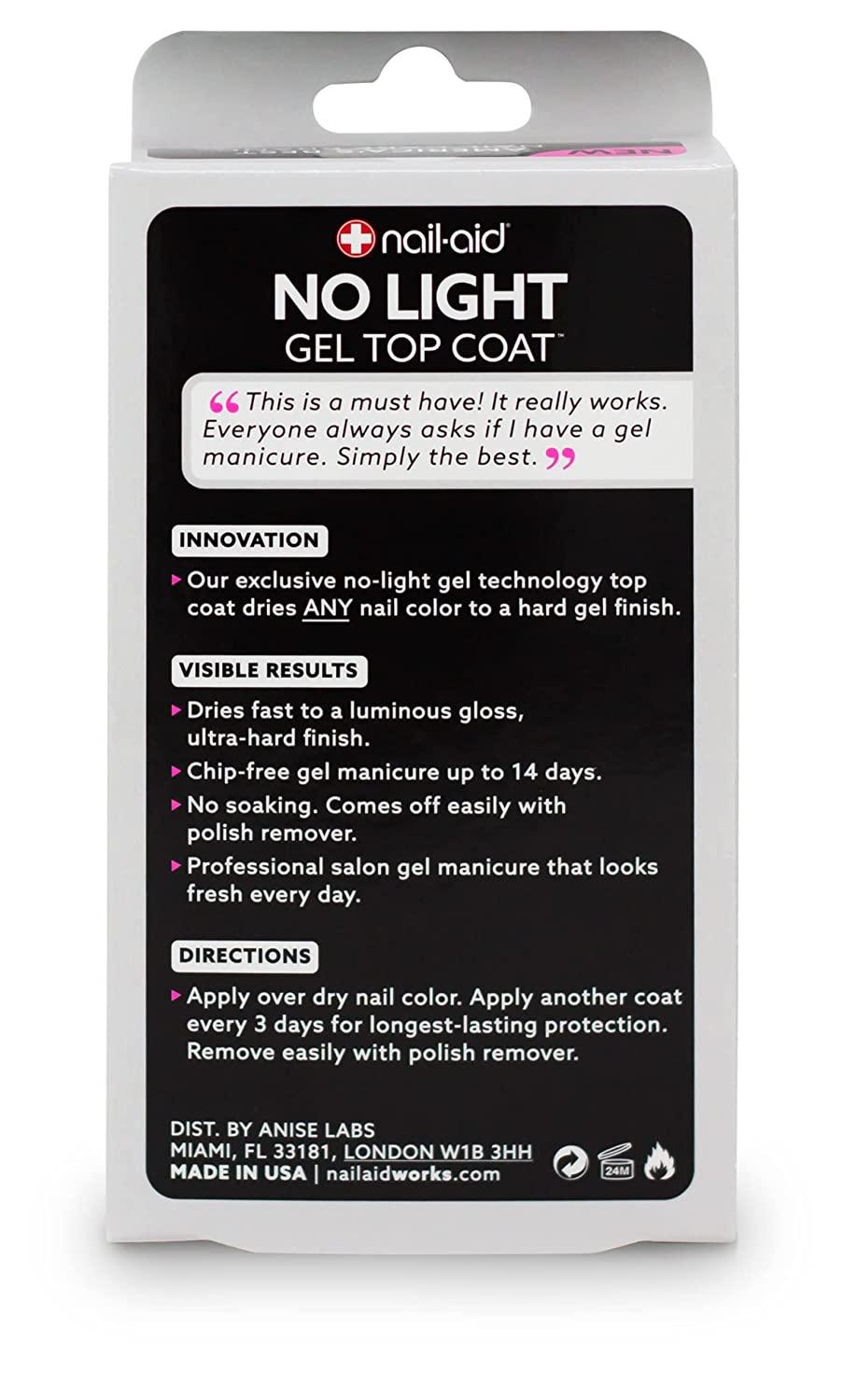 NAILAID Nolight Gel Top Coat, Clear, 0.55 Fluid Ounce
