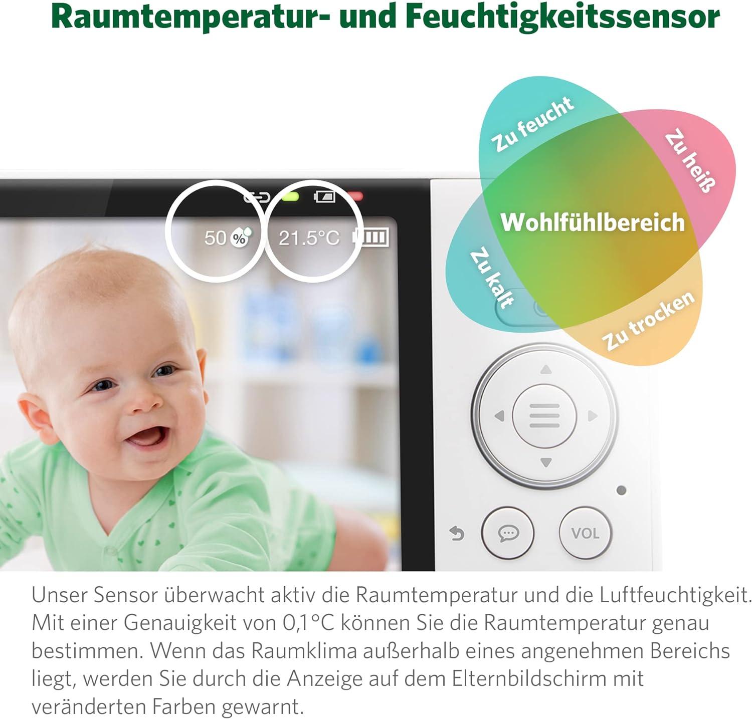 LeapFrog LF925HD 1080p WiFi Remote Access Baby Monitor, 360 Pan & Tilt Camera, 8X Zoom, 5 720p HD Display, Color Night Light, Color Night Vision, Two-Way Intercom, Smart Sensors