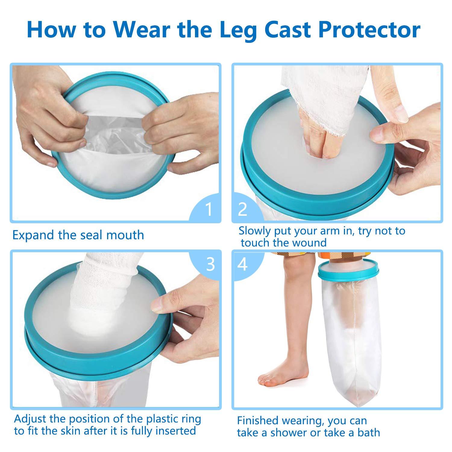 Kids Waterproof Leg Cast Cover 17 inch Reusable Protector for Shower, Bath, and Swimming