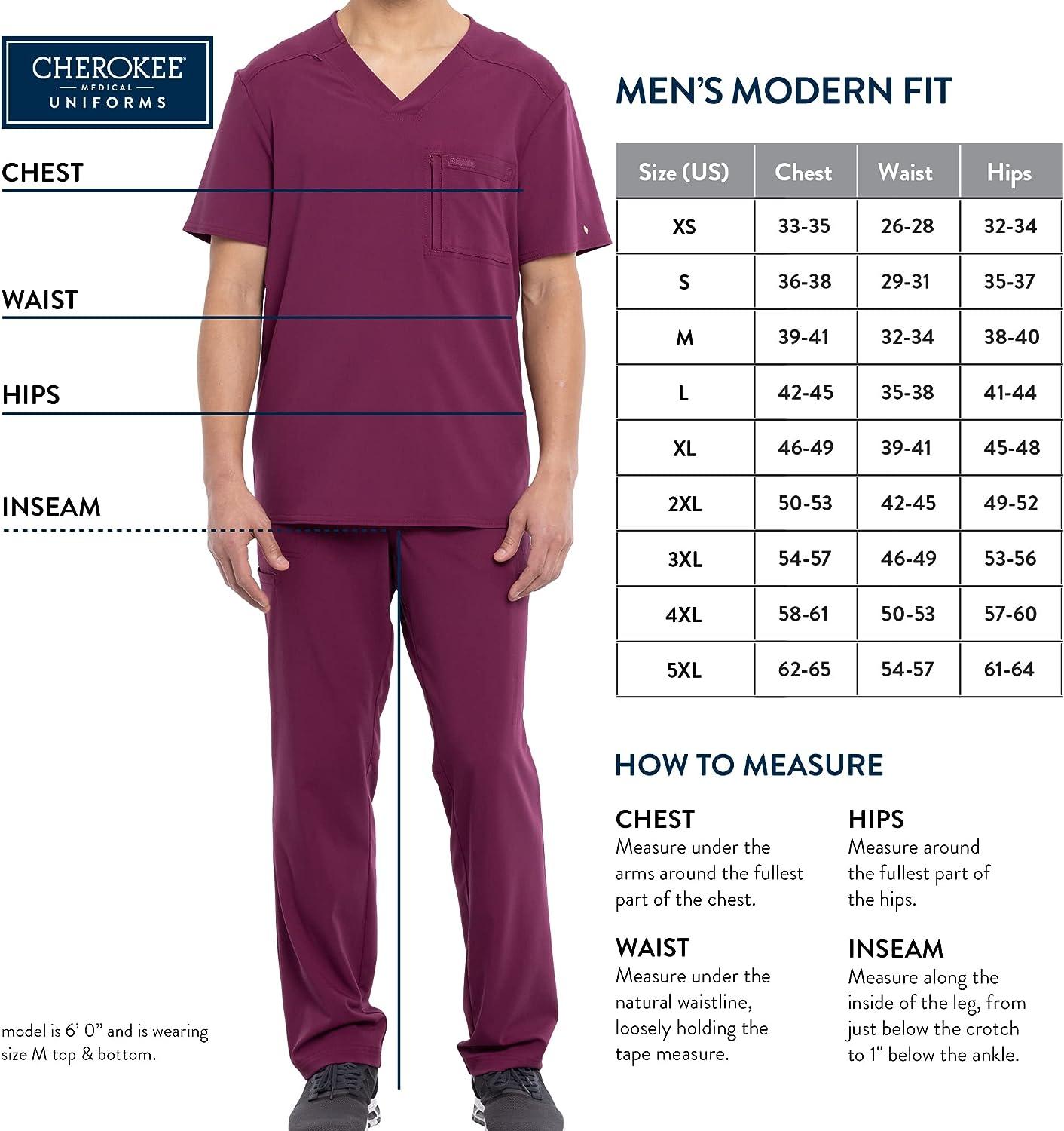 Cherokee Men Scrubs Pant Natural Rise Jogger with Zip Cargo Pocket