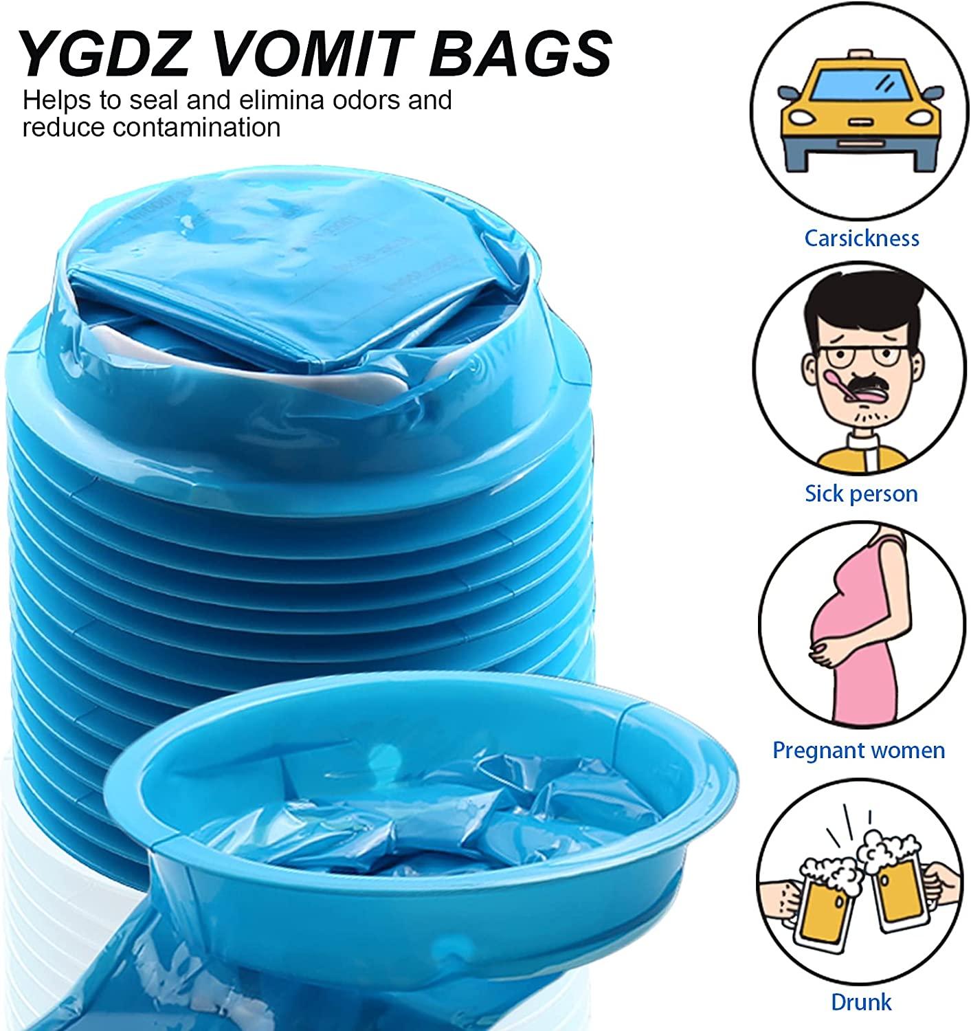 YGDZ Disposable Vomit Bags 15 Pack 1000ml Barf Bags for Travel