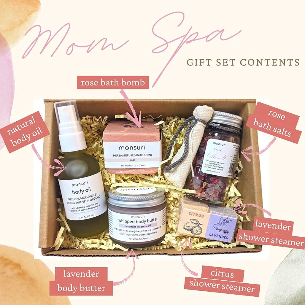 Pampering Self Care Gift Basket: New Mom Care Package with Bath