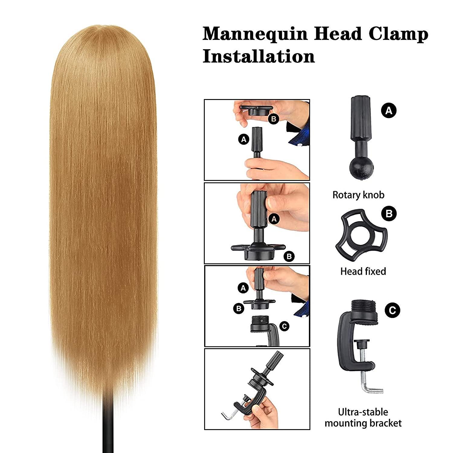 LNASI Mannequin Head 24-26 inch 100% human hair Styling Training