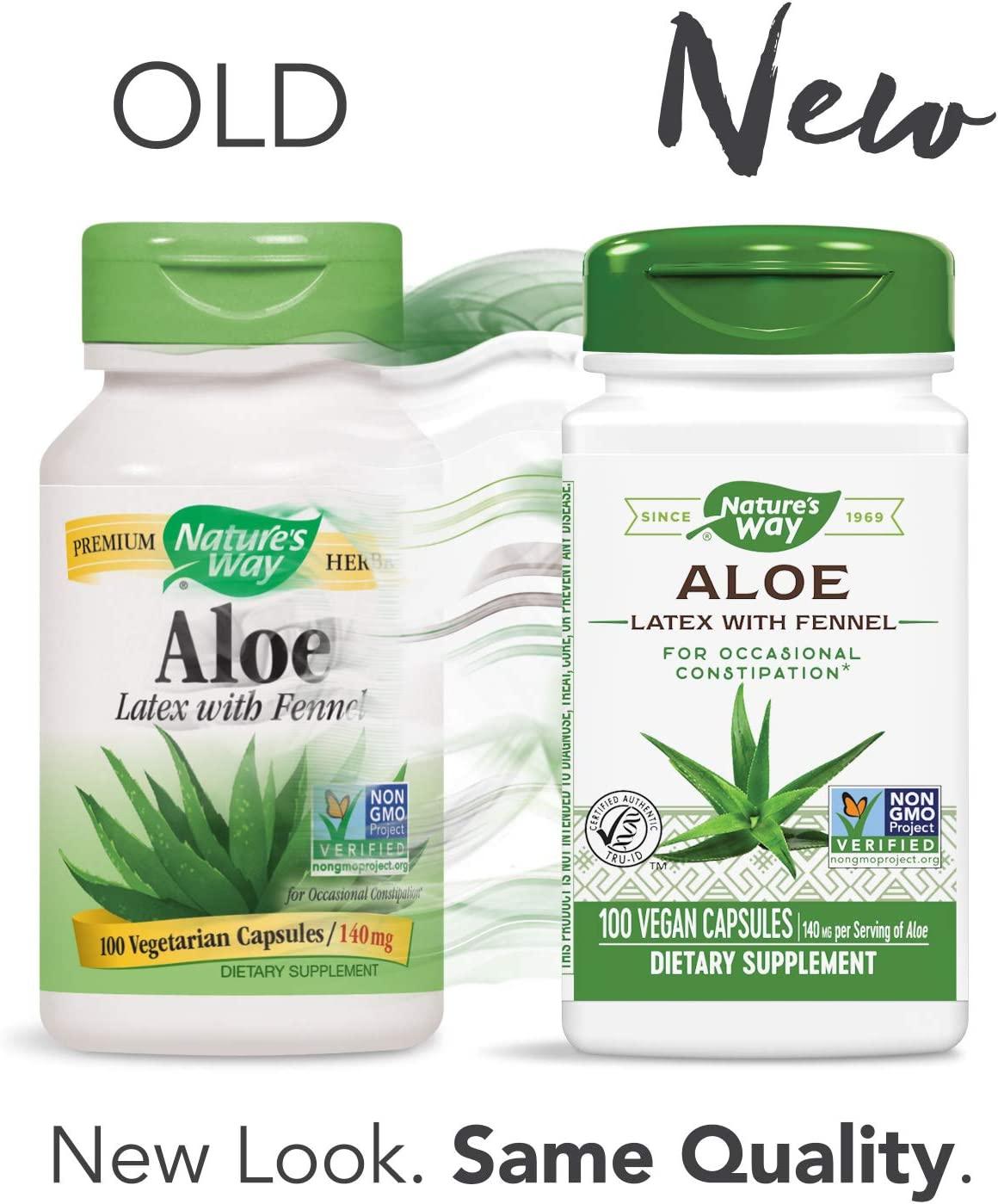 Nature's Way Aloe Latex with Fennel Capsules - Non-GMO, Vegan Formula for  Occasional Constipation - 100 Ct | Buy Now with Express International  Delivery | GoSupps.com