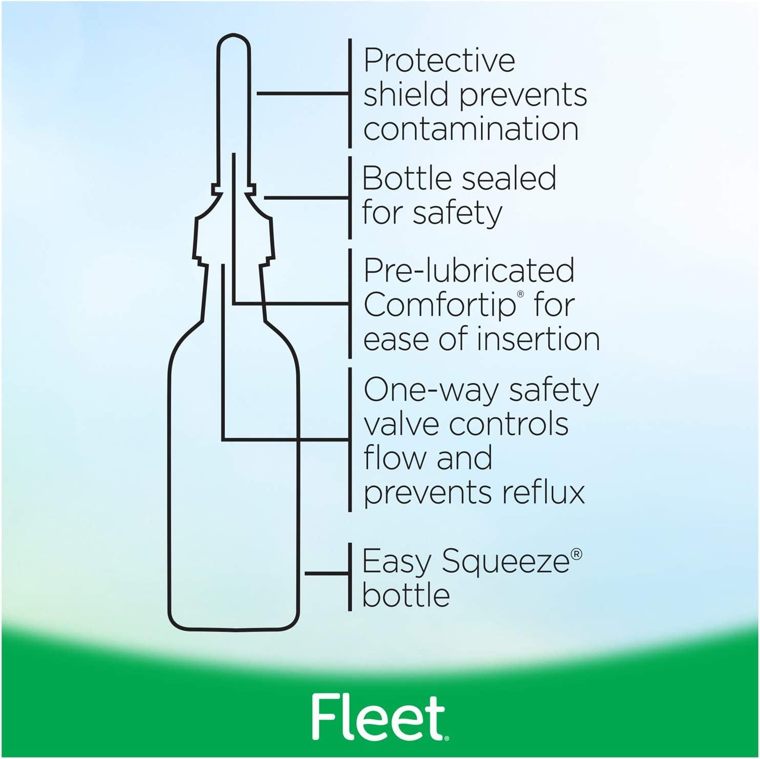 Fleet Saline Enema for Adult Constipation 4 Bottles, 4.5 fl oz per Bottle