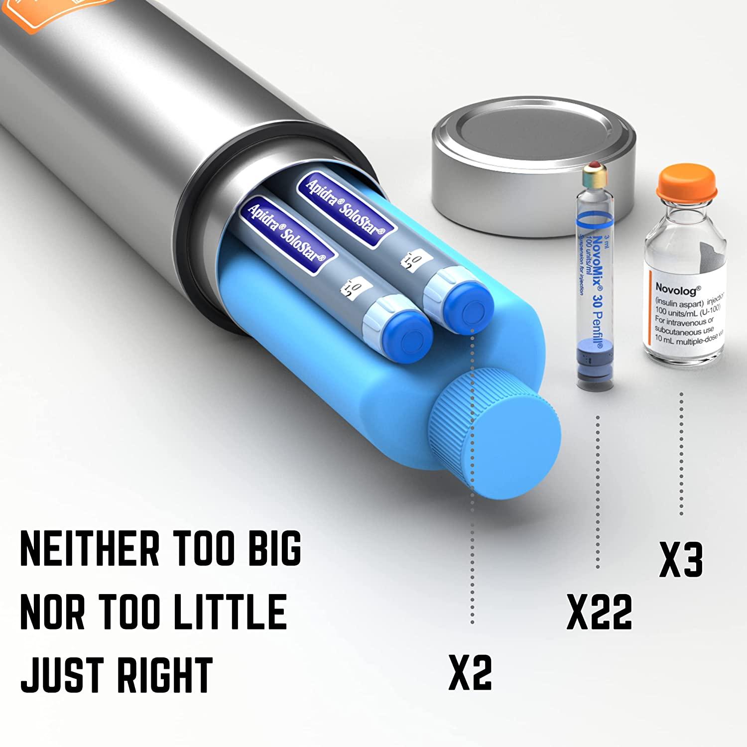 DISONCARE 60H 2 Insulin Pen Cooler Travel Case Medication Travel Cooler Case,Diabetic Cooling