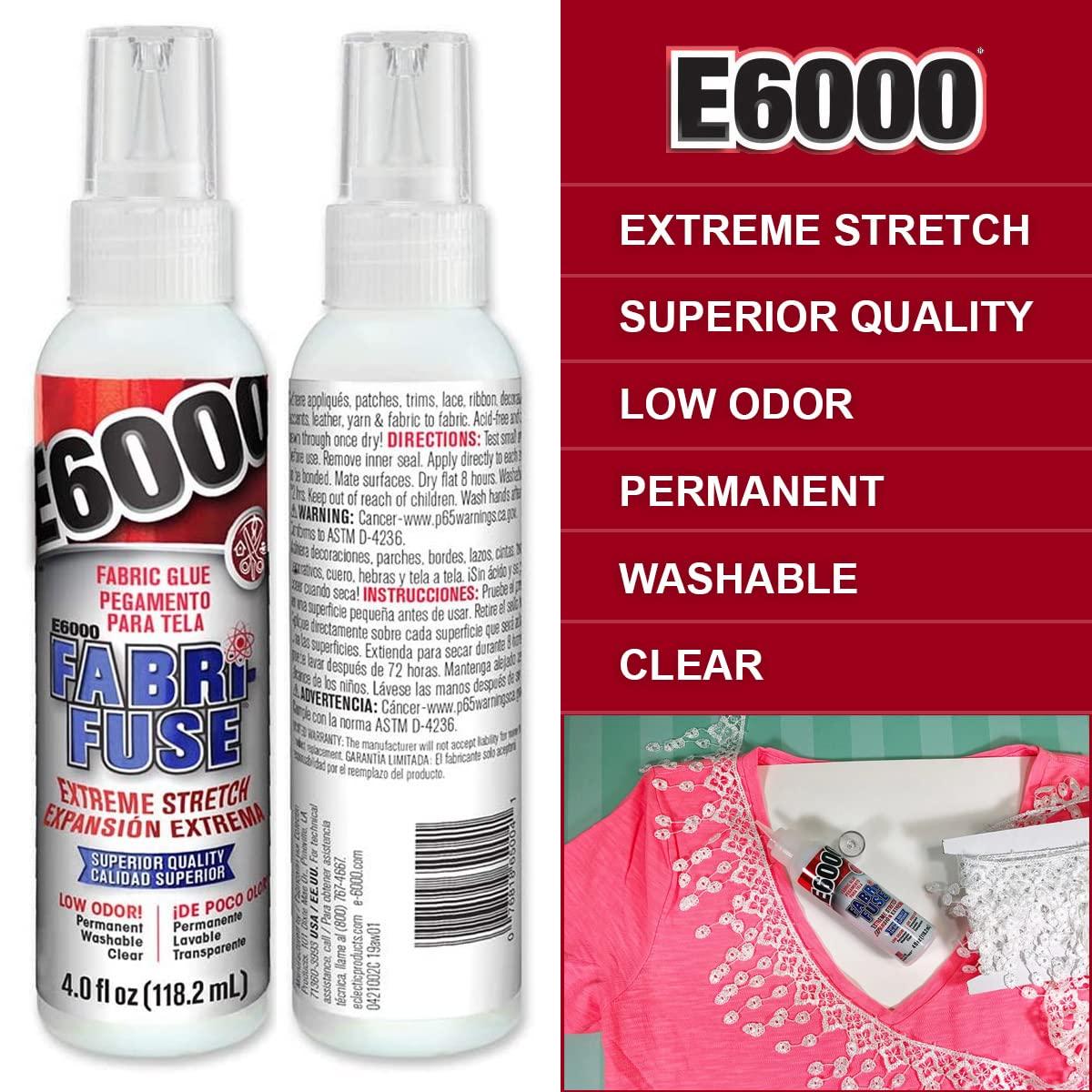 E6000 Fabri-Fuse Fabric Adhesive Glue (4-Ounce) for Rhinestones