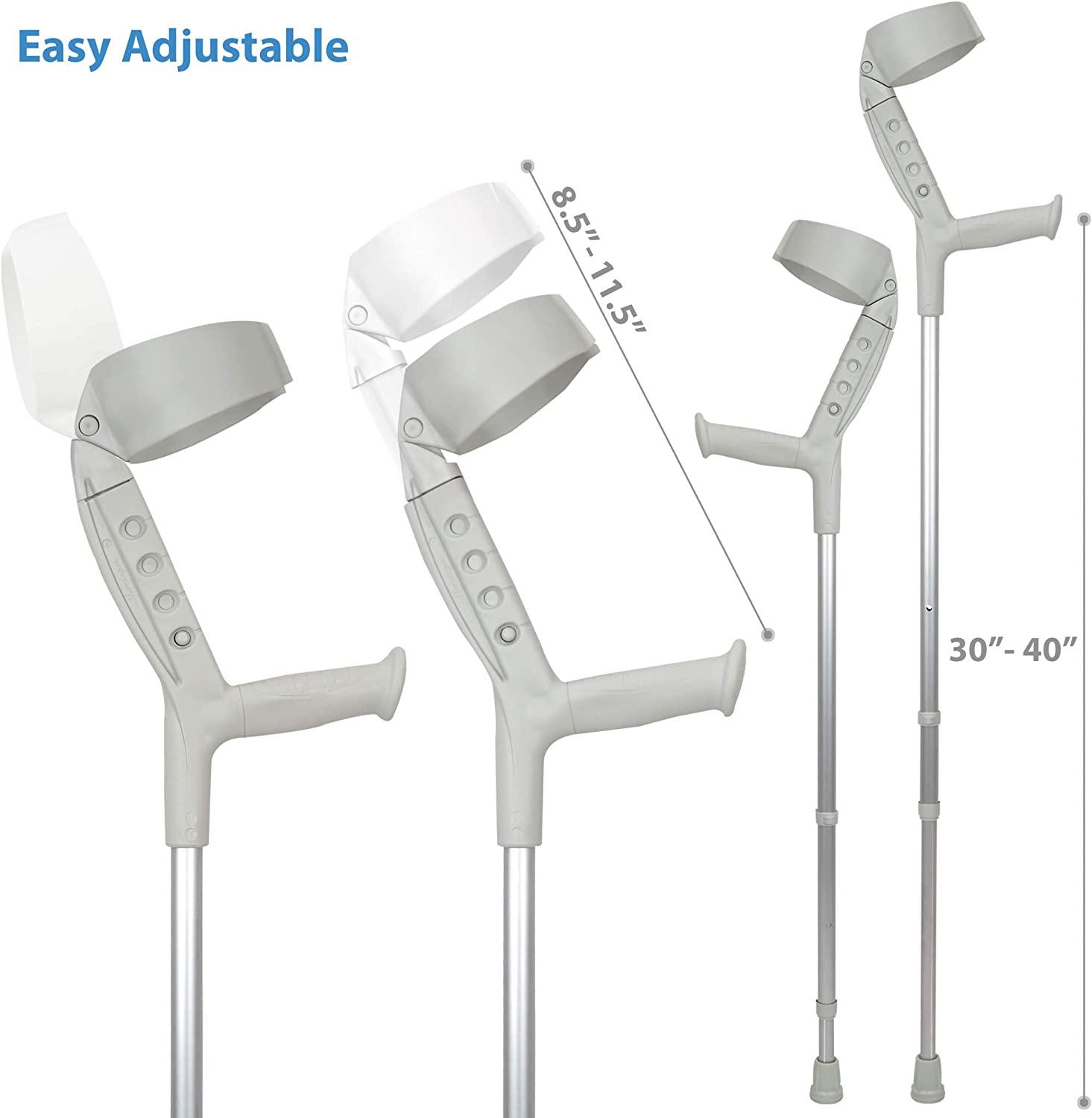 ORTONYX Forearm Crutches (1 Pair) Adjustable, Ergonomic & Lightweight