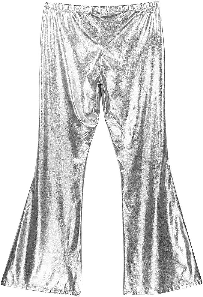 Shiny Metallic Disco Pants Womens Flare Pants Bell Bottom Trousers