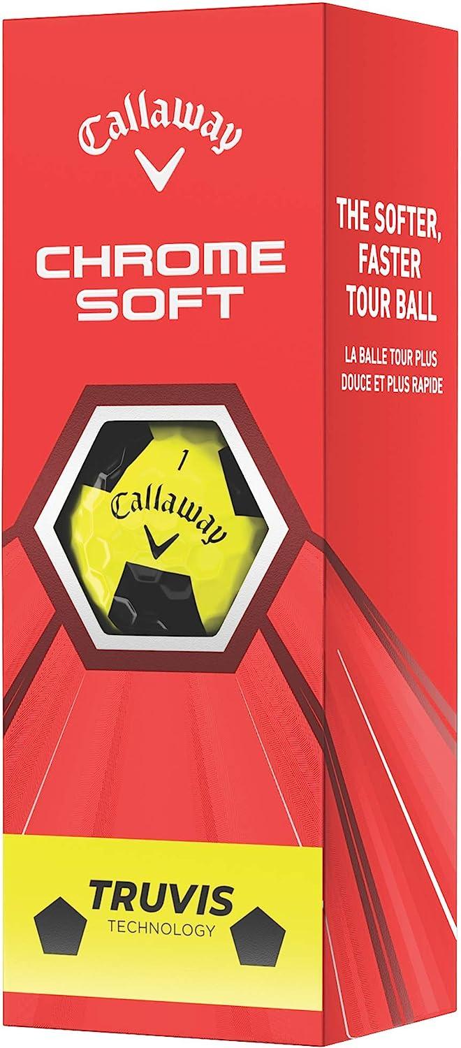 2020 Callaway Chrome Soft Yellow/Black Truvis Golf Balls Enhanced