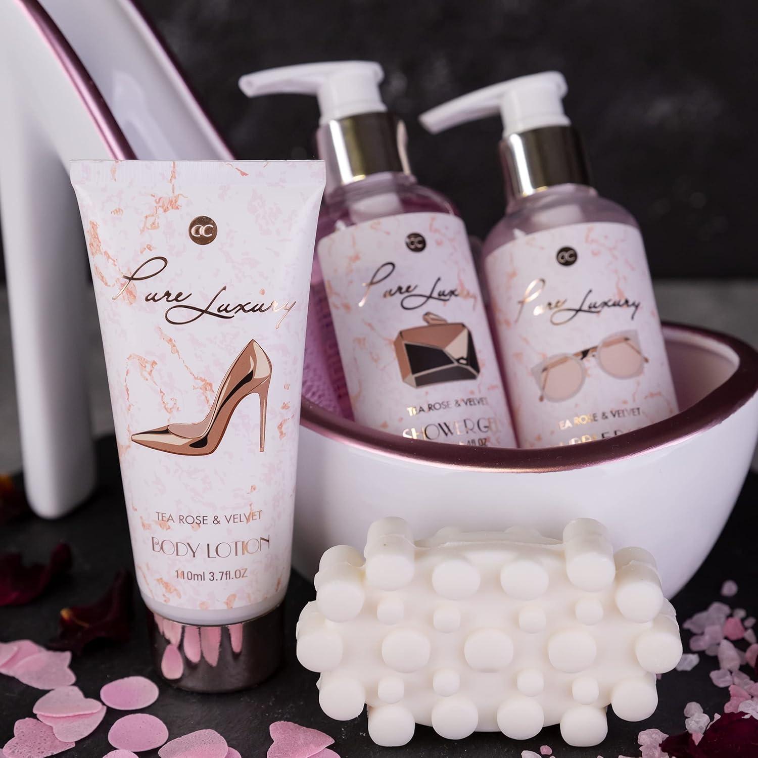 Accentra Velvet Luxury Swimming Set 6Piece Spa Gift Set in White