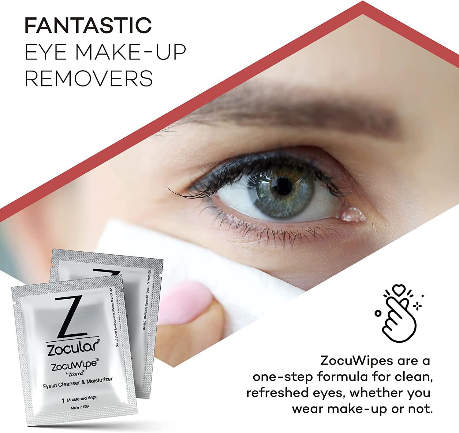 Zocuwipe Eyelid Wipes with Okra Complex Eyelid Cleanser and