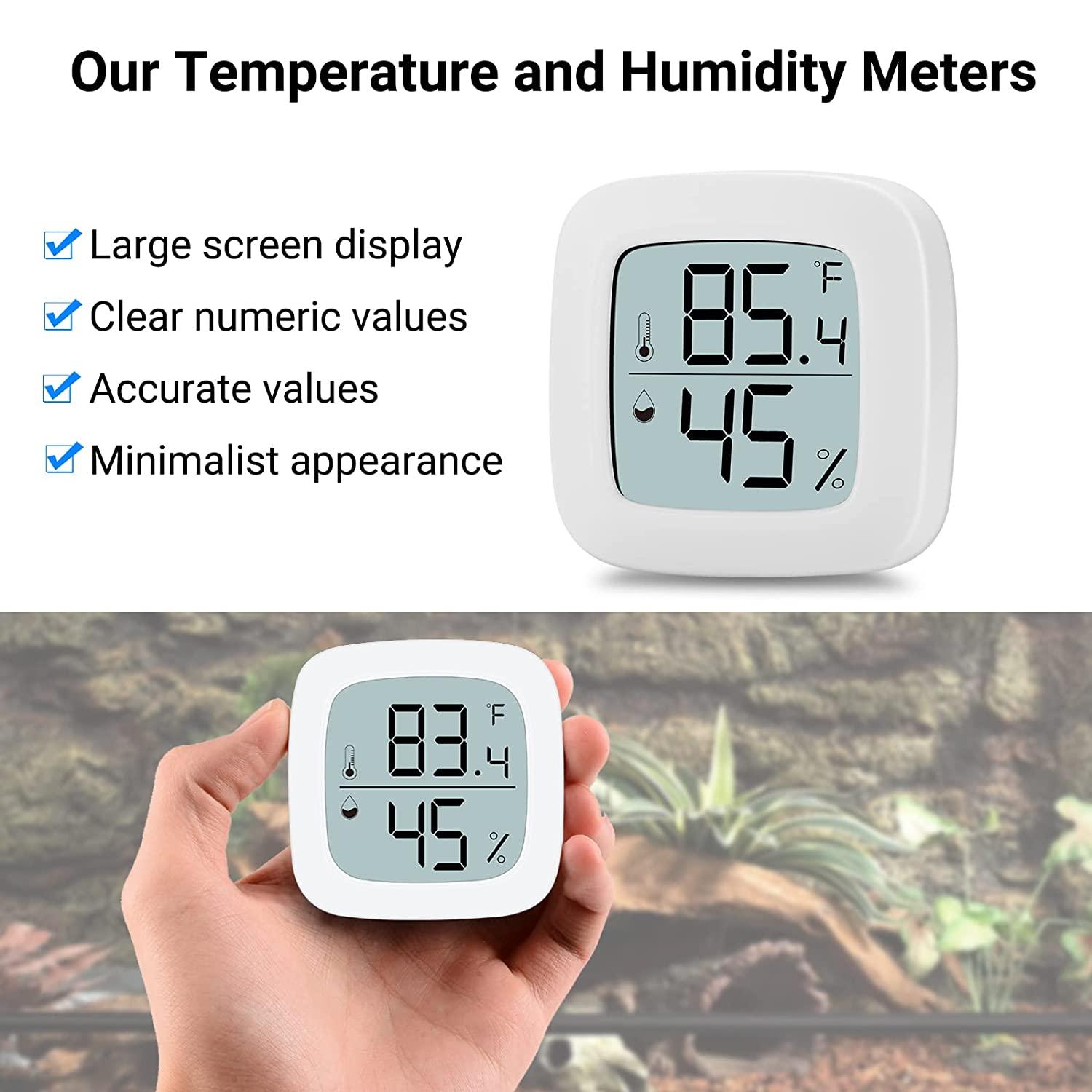 Aggforbl Digital Display Reptile Terrarium Thermometer Hygrometer  High-Accuracy Reptile Tank Thermometer and Hygrometer Suitable for Reptiles  and Amphibians 