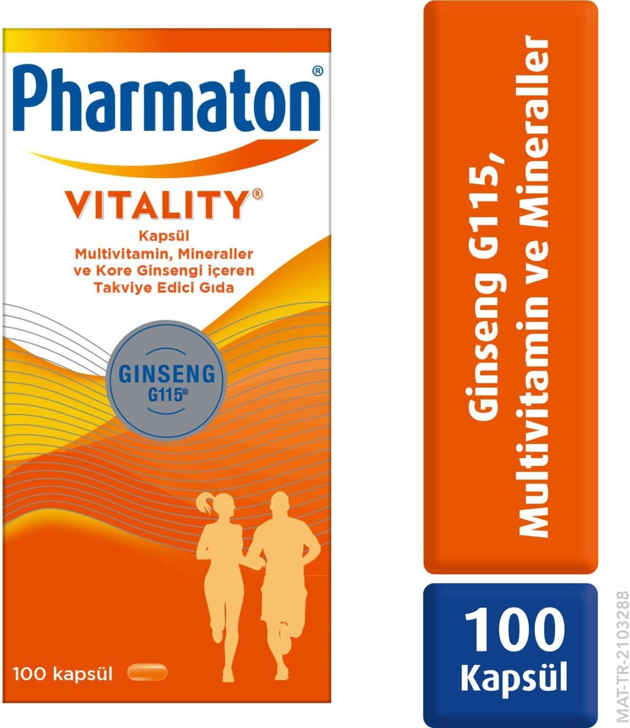 PHARMATON Vitality 100 Capsules to Restore Physical Efficiency with MULTIVITAMINS and Minerals
