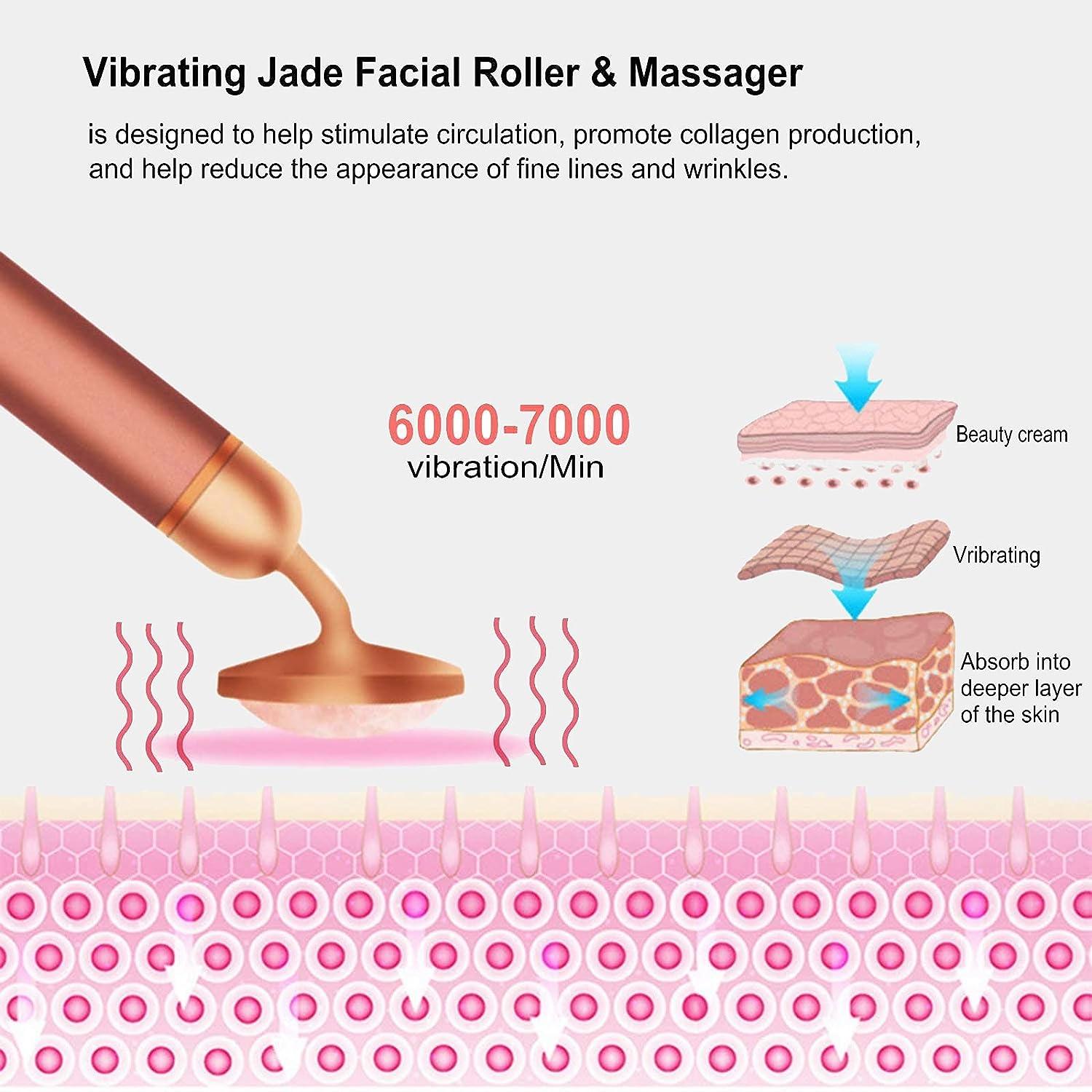 HOTACE Electric Vibrating Jade Roller Face Massager