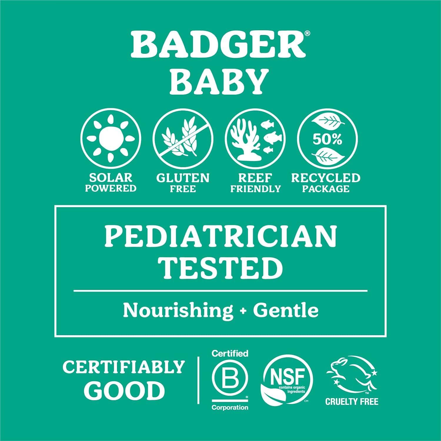 Badger SPF 40 Baby Sunscreen Cream (2 Pack) Zinc Oxide Formula