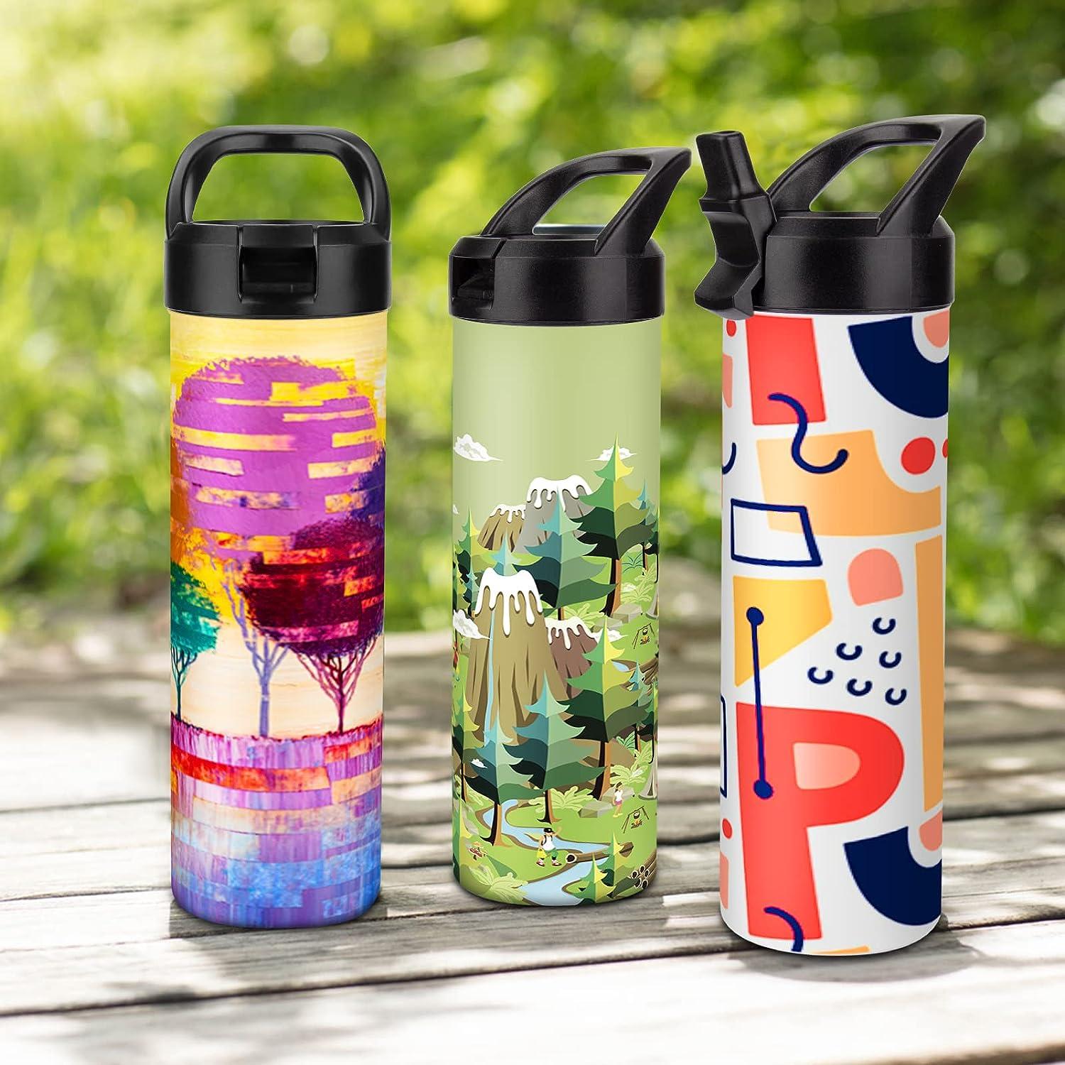 8 Pack 20oz Sublimation Tumbler Set Triple-Insulated Stainless Steel Sports Water  Bottle with Straw Lid Blank Sublimation Cup with DIY Stickers, Shrink Wrap,  Rubber Base, Heat Tape for Heat Transfer