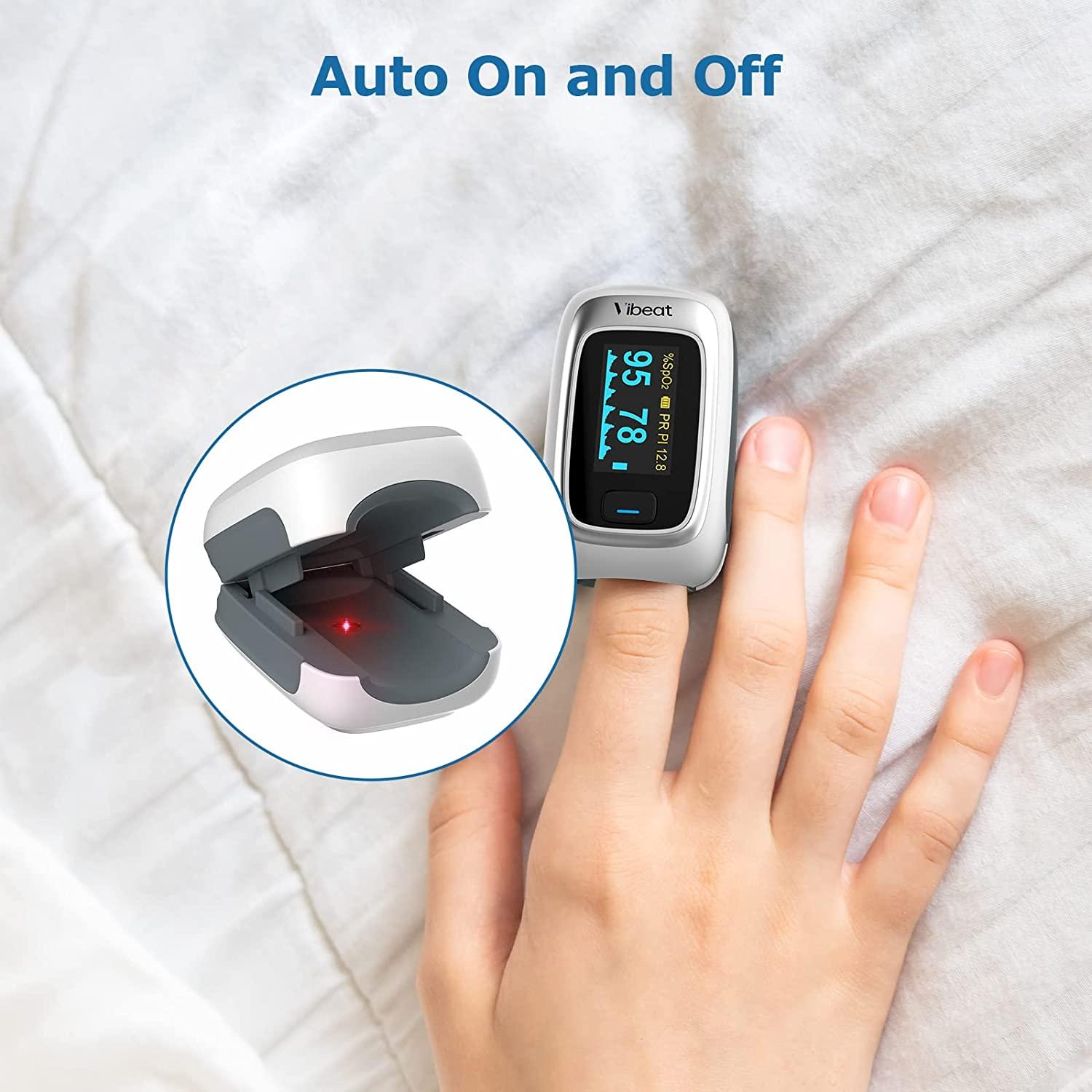 Vibeat Bluetooth Fingertip Pulse Oximeter with Pulse Rate Blood Oxygen
