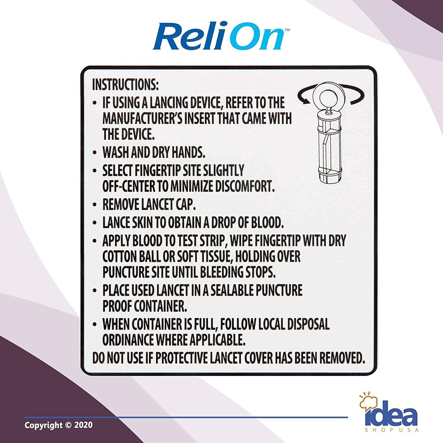 ReliOn MicroThin Lancets 100 Ct 33 Gauge for Micro Sampling Bundle