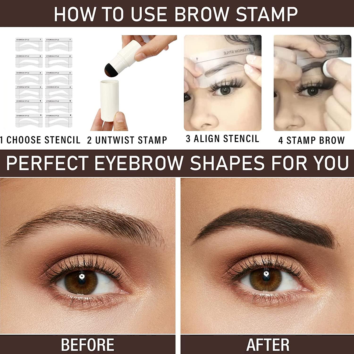 Eyebrow Stamp Stencil Kit Brow Stamp with Reusable Eyebrow Stencil Kit
