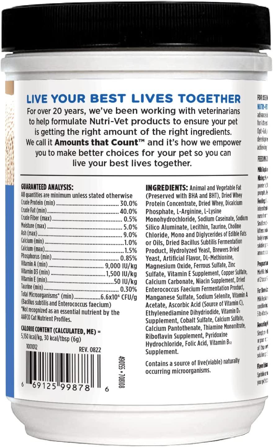 NutriVet Kitten Milk Replacement Probiotics for Healthy Gut 12 oz