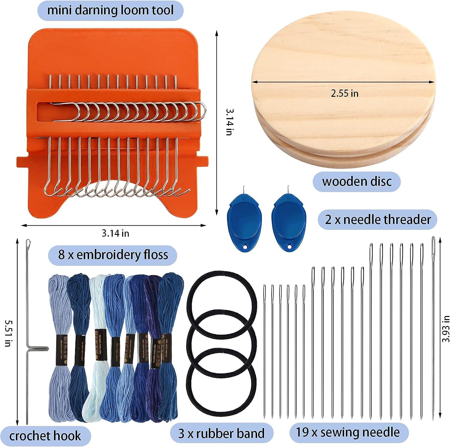 Darning Mini Loom Machine, Upgrade 14 Hooks Speedweve Style Weave
