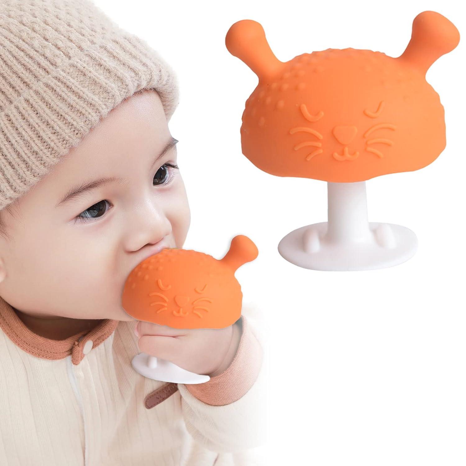 Silicone Mushroom Teether Toy for Babies Teething Toy for 0-6