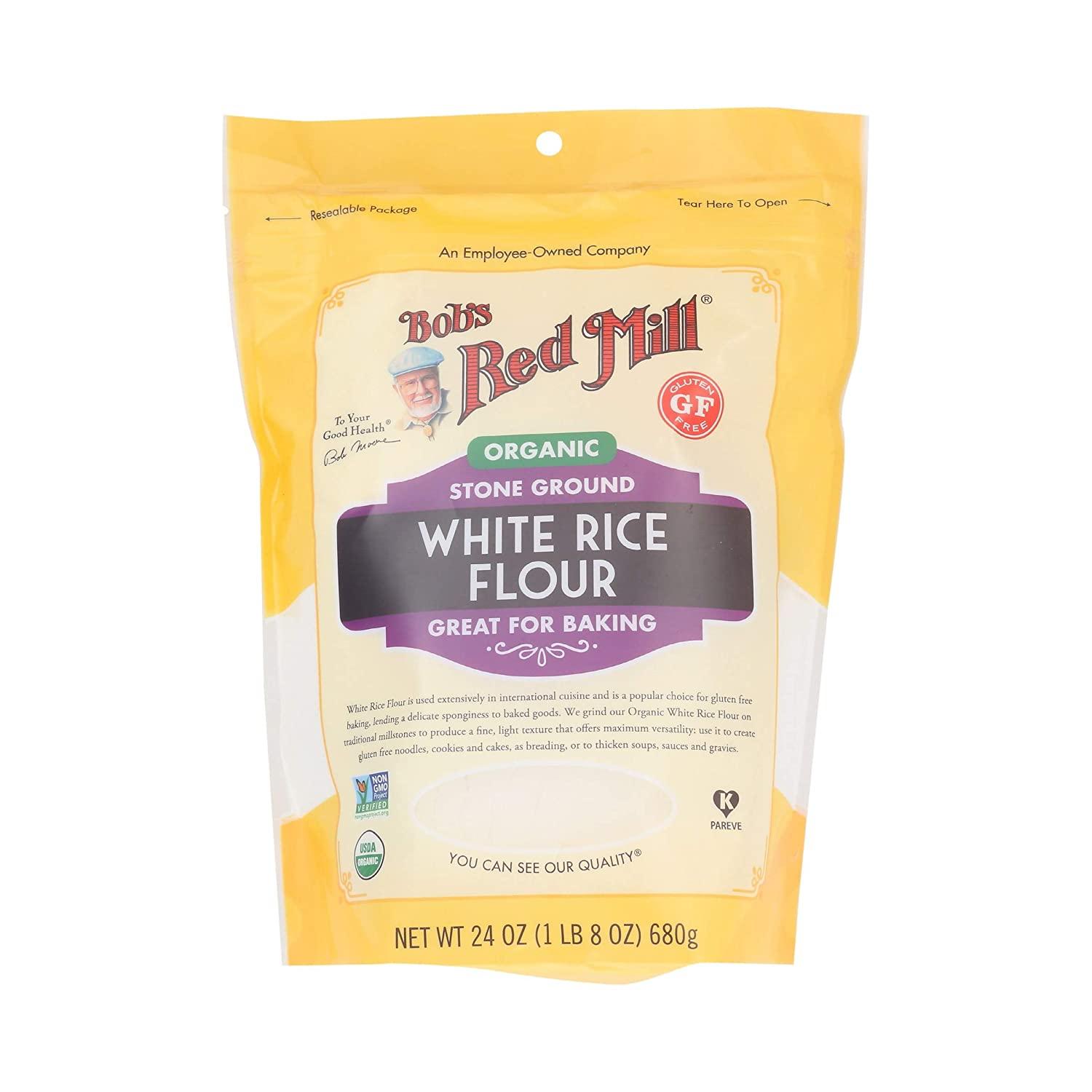 Organic White Rice Flour 24 oz Bob's Red Mill Pack of 1