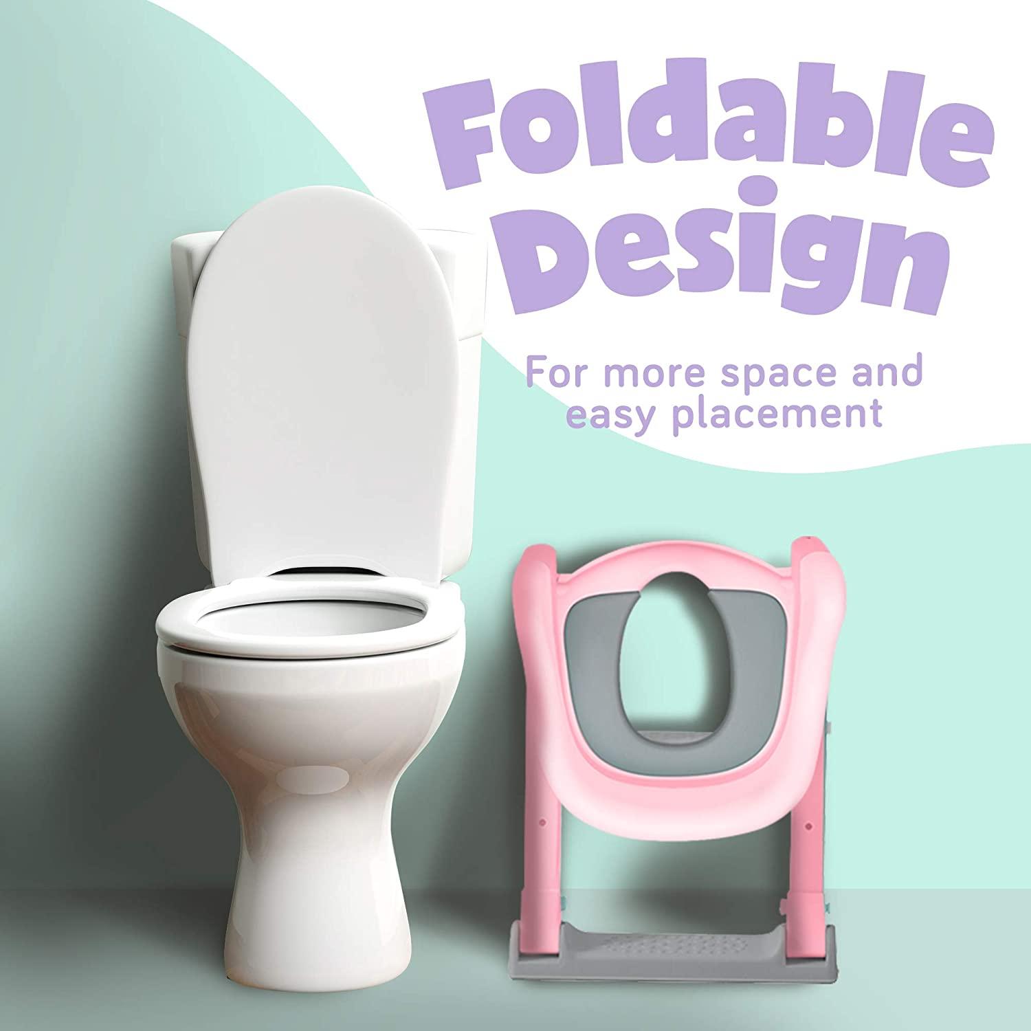 Ashtonbee Mountable Potty Seat (with steps, Pink) with steps Pink