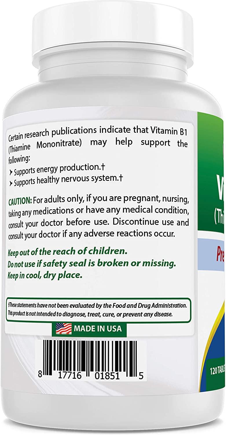 Best Naturals Vitamin B1 as Thiamine Mononitrate 100 mg 120 Tablets