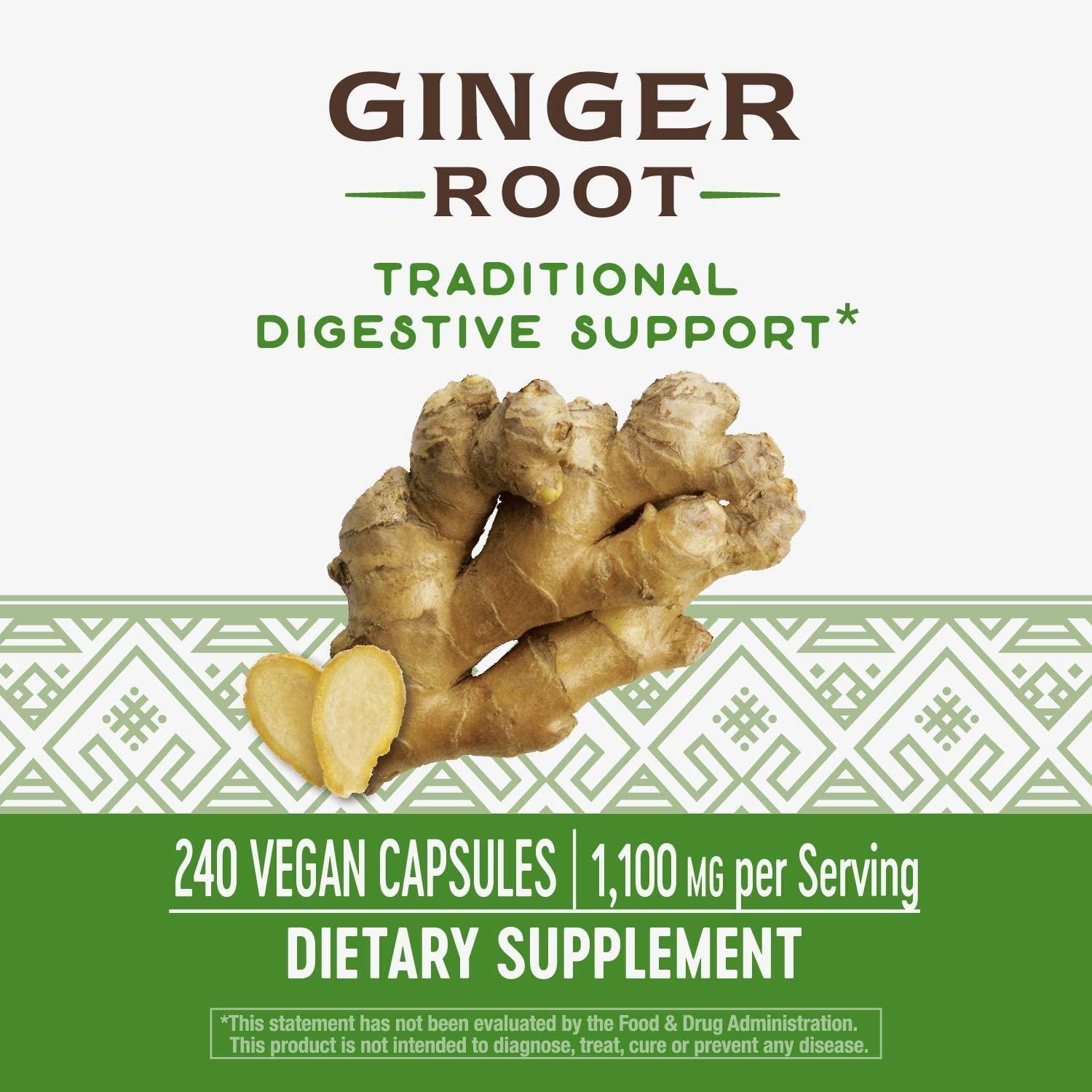 Nature's Way Ginger Root 1100 mg 240 Vegan Capsules